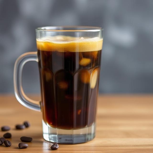 A glass of dark cold brew coffee