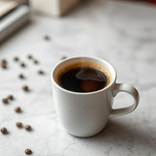 A cup of hot Americano coffee